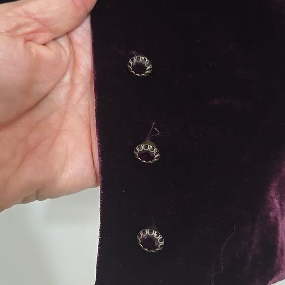 Lauren Ralph Lauren Purple Velvet silk blend button front jacket size 16 - Picture 3 of 11